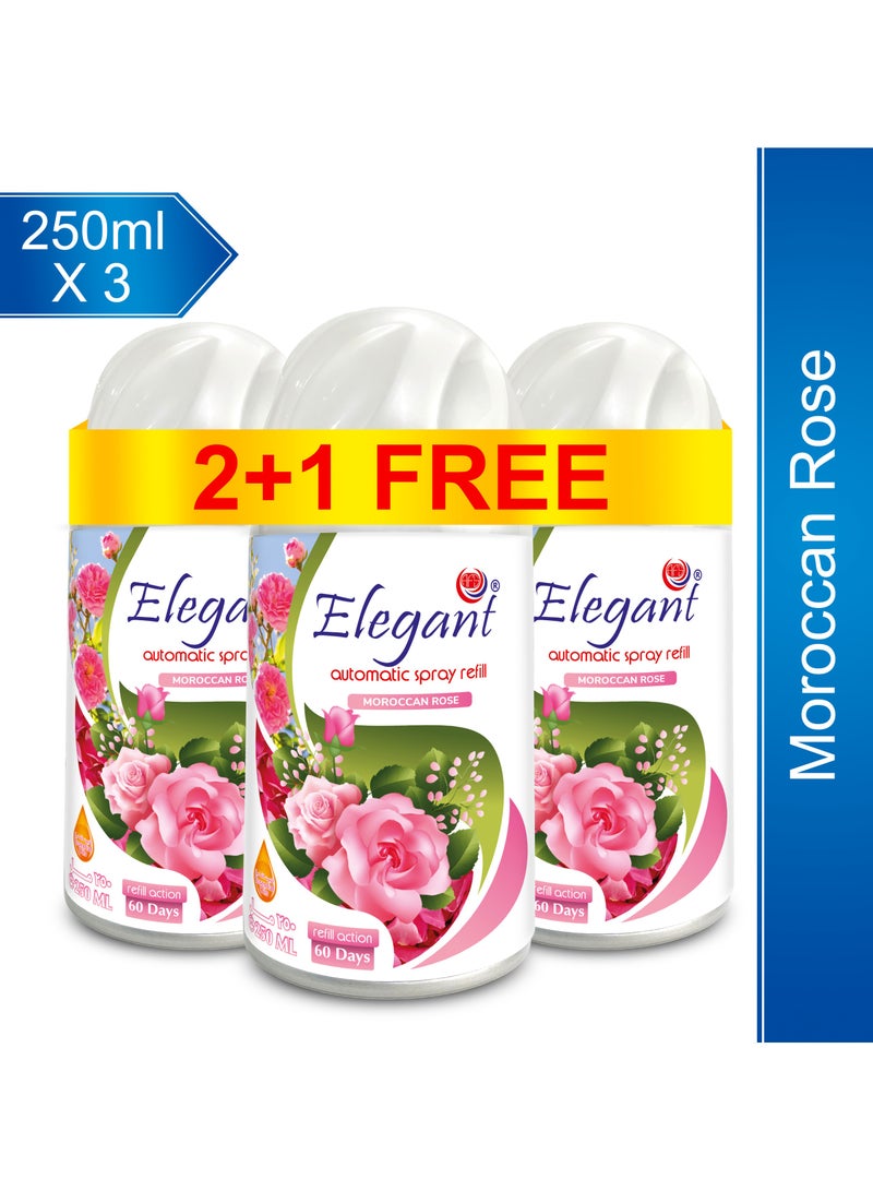 Elegant 3 Piece Moroccan Rose Automatic Refill Spray Set 250ml  - Image 2