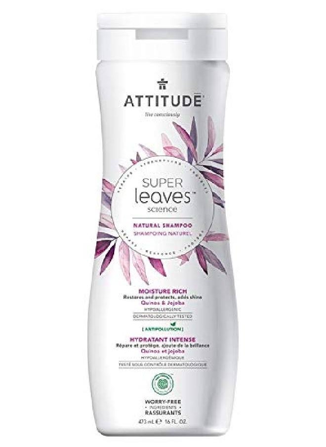 Attitude Super Leaves Moisture Rich Shampoo & Conditioner Bundle With Quinoa Vitamin B5 Jojoba Indian Cress Watercress & Jasmine Guava 16 + 8 Fl Oz 2 Count  - Image 3