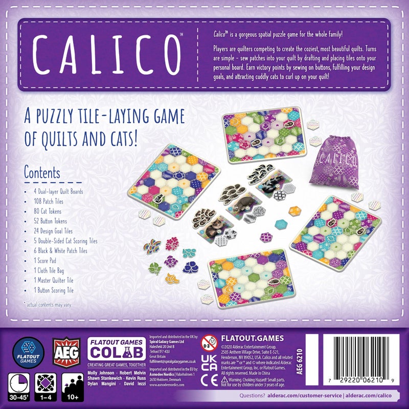 AEG  Flatout Games  Calico  Award Winning Board Game for the Whole Family  From the Creators of Cascadia  Easy to Learn  Quick to Play  Make Quilts and Attract Cats  Ages 10 and up - Image 3