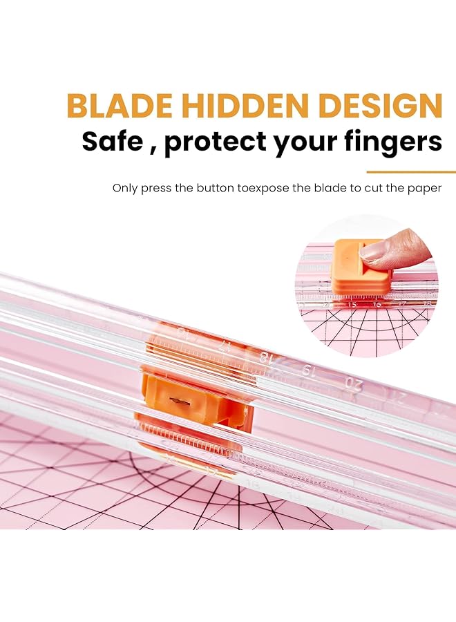 erorex Paper Cutter A4 Size Paper Slicer With Automatic Security Safeguard Portable Straight Edge Cutter For Photo Cards Kraft Paper Label And Coupon Paper Trimmer Scrapbooking Tool - Image 4