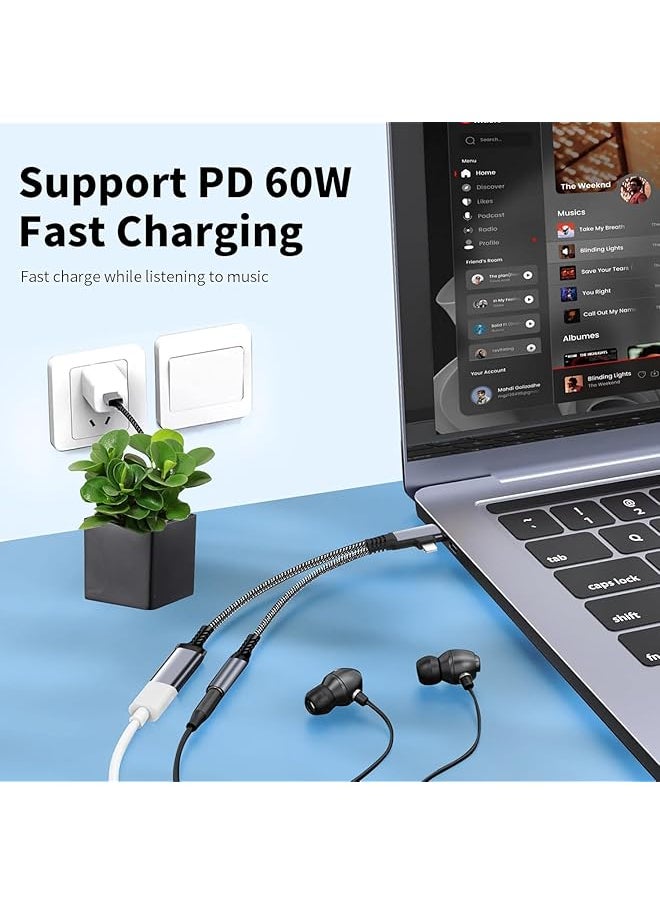erorex - 2 In 1 Lightning & Usb C To 3.5Mm Headphone Adapter Compatible With Galaxy S22 S21 Ultra Ipad Pro Pixel Iphone 14 13 12 11 - Image 1
