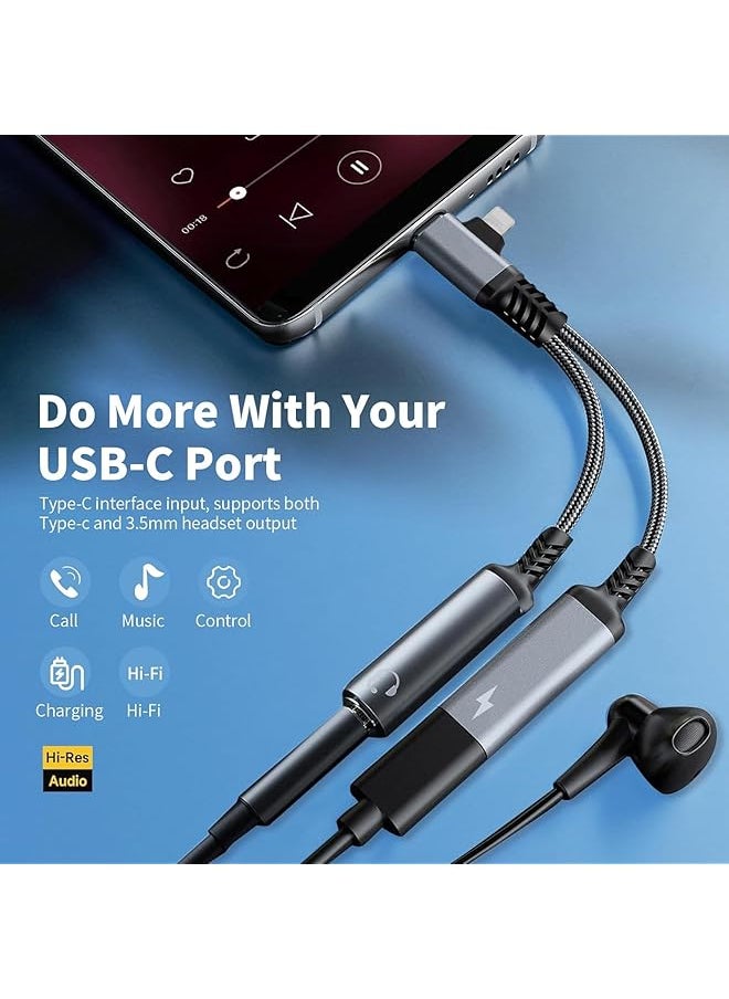 erorex - 2 In 1 Lightning & Usb C To 3.5Mm Headphone Adapter Compatible With Galaxy S22 S21 Ultra Ipad Pro Pixel Iphone 14 13 12 11 - Image 1