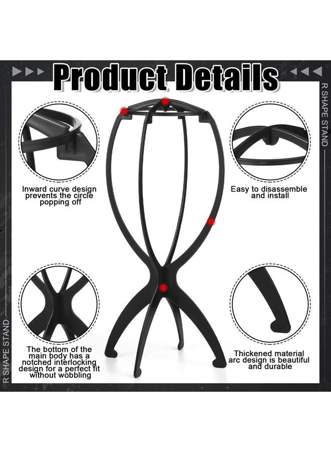 ProSuites 9 Pack Set 2 Wig Head Stand with 2 PCS Wig Brush Comb 2 Hair Net 1 Grip Band 2 Clips Set for for Travel Home Use - Image 3