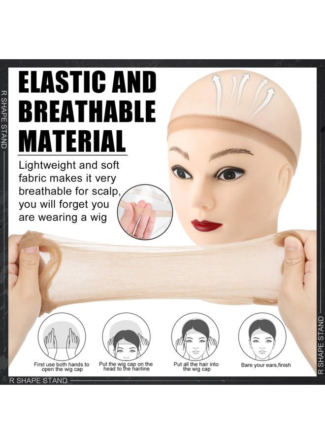 ProSuites 9 Pack Set 2 Wig Head Stand with 2 PCS Wig Brush Comb 2 Hair Net 1 Grip Band 2 Clips Set for for Travel Home Use - Image 5
