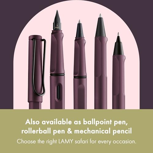 LAMY safari scarlet - Fountain Pen with ergonomic grip & polished steel nib in size M - ideal for any Writing & Calligraphy - including LAMY T 10 blue cartridge - Right-Handed - Image 5