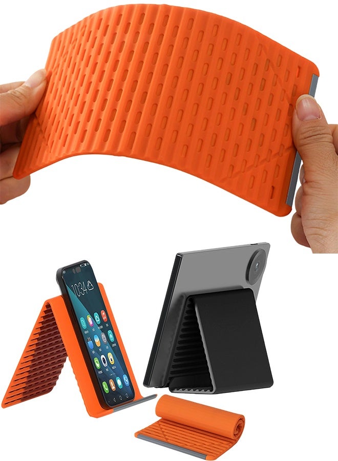 Portable Foldable Silicone Phone Holder, Adjustable Anti-Slip Desktop Mount for Phone Tablet Laptop, Bendable Freely Ergonomic Holder - Image 1