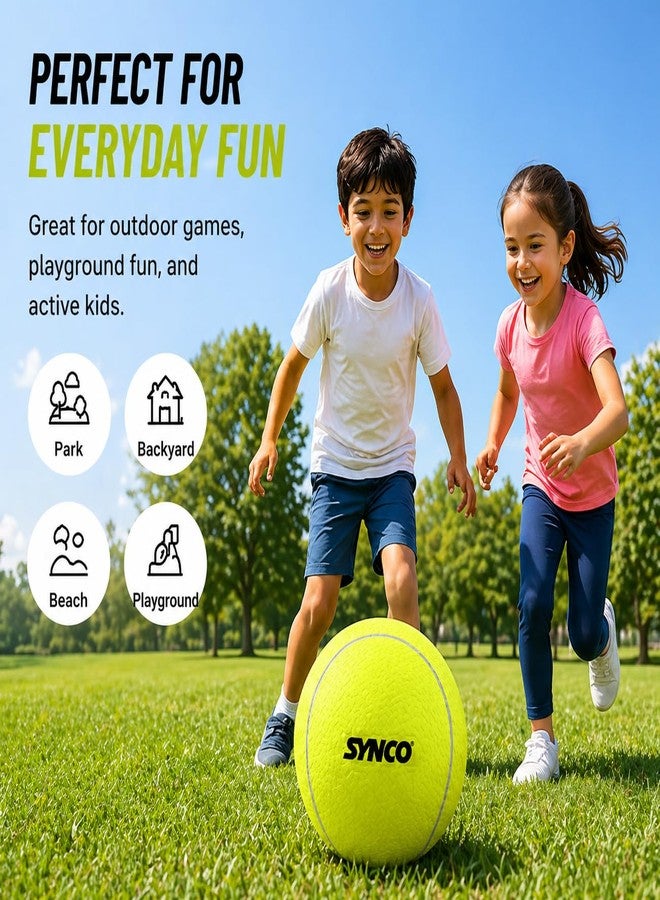 Synco XL Tennis Ball Size 5 for Kids Play, Indoor & Outdoor Playing Ball for Kids, Large Tennis Ball with Non-Woven Felt Moulded Construction, Lightweight 260g Durable Training Ball - Image 4