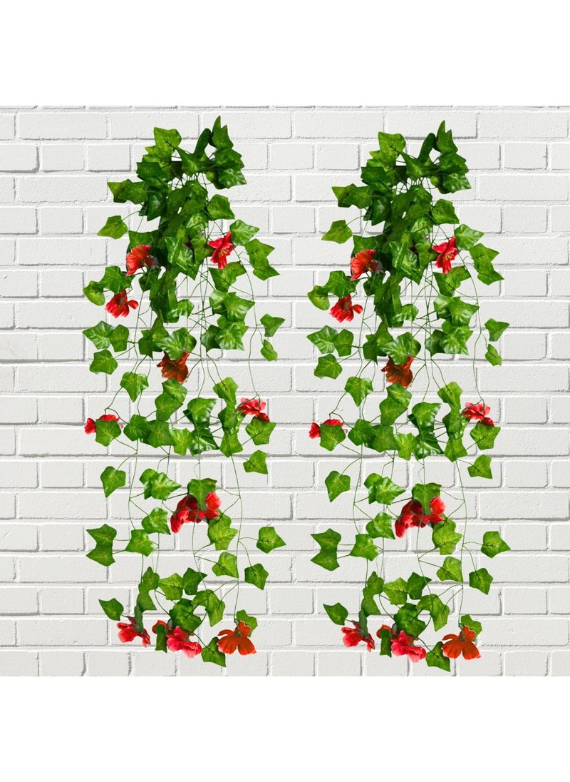 DecoreBugs DecoreBugs Artificial Flower Plants Leaves Hanging Ivy Garlands Plant Greenery Vine Creeper Home Decor Door Wall Balcony Decoration Party Festival Craft Pack of 2 