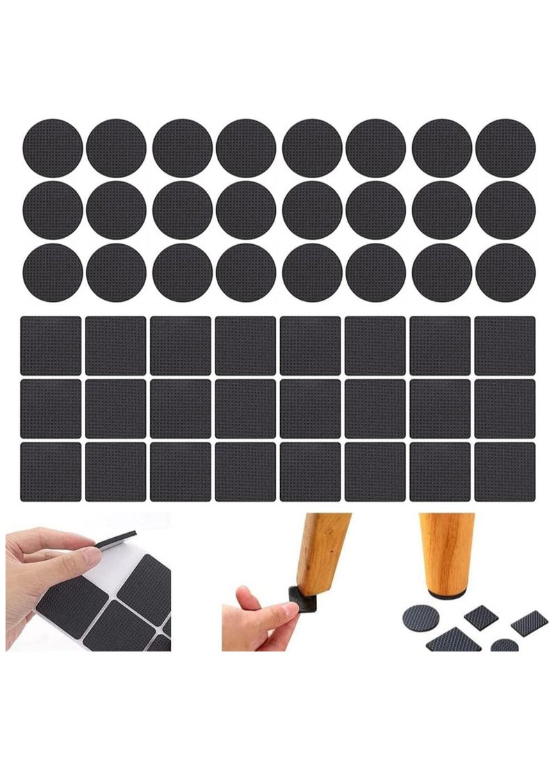 Furniture Feet Pads 48Pcs, Quiet Non-Slip Rubber Furniture Pads, Wood Floor Protector Pads, Self Adhesive Anti Slip Furniture Chair Leg Pads Anti Scratch Thickened Multifunctional Table Foot Pad - Image 1