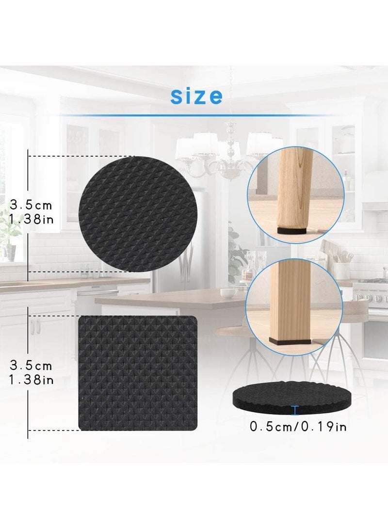 Furniture Feet Pads 48Pcs, Quiet Non-Slip Rubber Furniture Pads, Wood Floor Protector Pads, Self Adhesive Anti Slip Furniture Chair Leg Pads Anti Scratch Thickened Multifunctional Table Foot Pad - Image 2