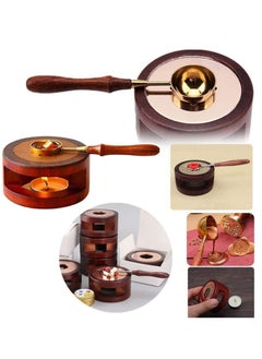 Wax Seal Warmer Melting Kit, Wood Wax Seal Furnace with 1 Melting Spoon for Wax Sealing Stamp