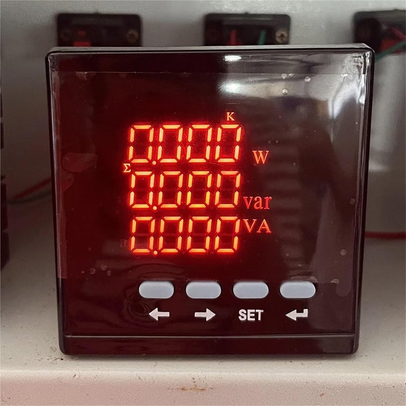 عداد لوحة رقمية متعددة الوظائف 96x96 مم، أميتر ثلاثي الطور بشاشة LED، مقياس جهد، RS485، Modbus RTU - Image 2