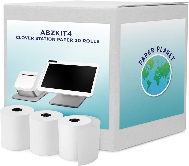 PaperPlanet Thermal Receipt Printer Paper for Clover Station by Paper Planet | 20 Rolls | Compatible with C500 C501 C503 C100 P100 P500 P550 Duo Solo - Image 1