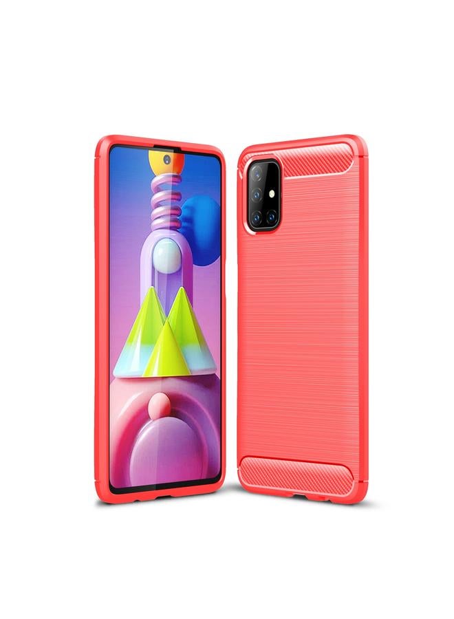 S-TOP Case For Samsung Galaxy M51 Brushed Texture Carbon Fiber TPU Case - Image 1