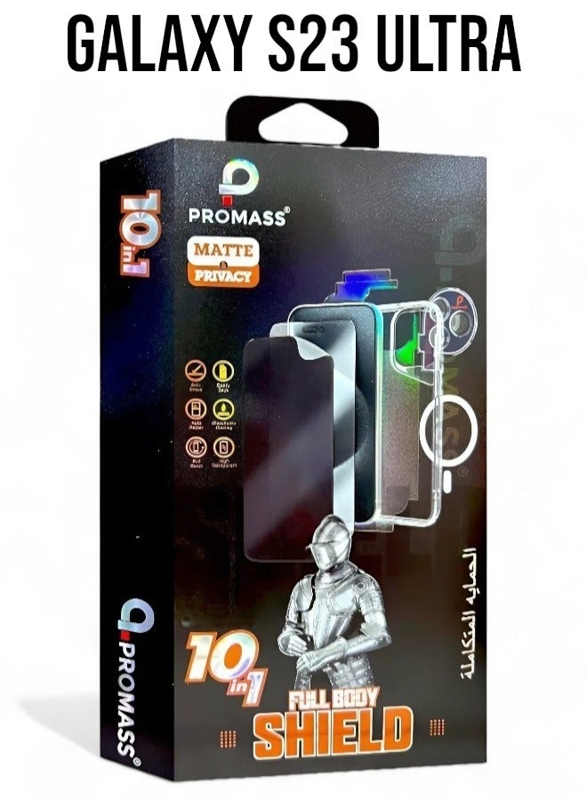 PROMASS The new integrated protection package for the Galaxy S23 Ultra, a package with a new look and complete protection for your phone with a case that supports MageSafe wireless charging from Promas (10in1) - Image 1