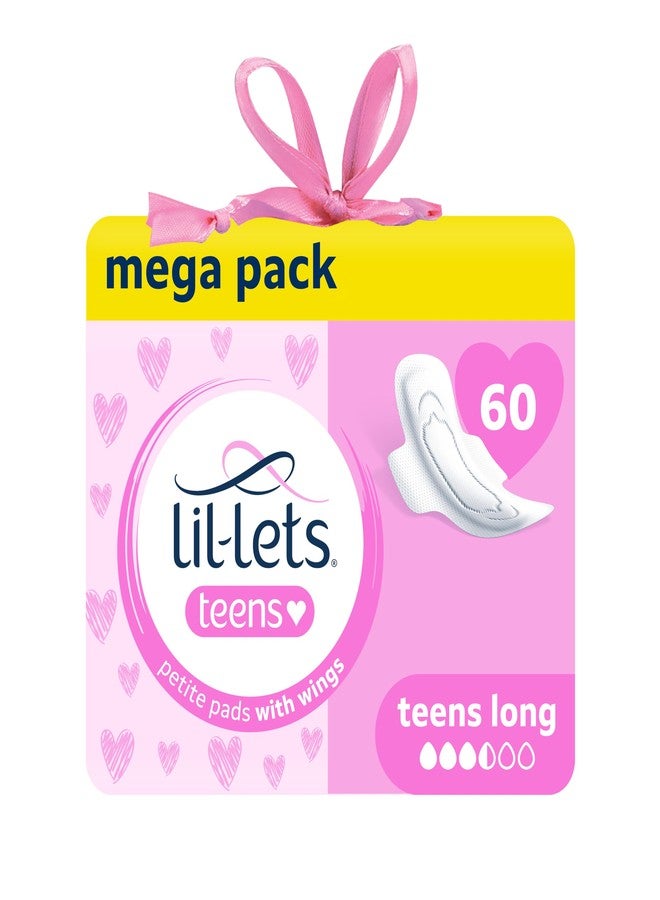 Lil-Lets Teens Long Pads, Petite Pads with Wings, 340 g, 60-Count - Image 1
