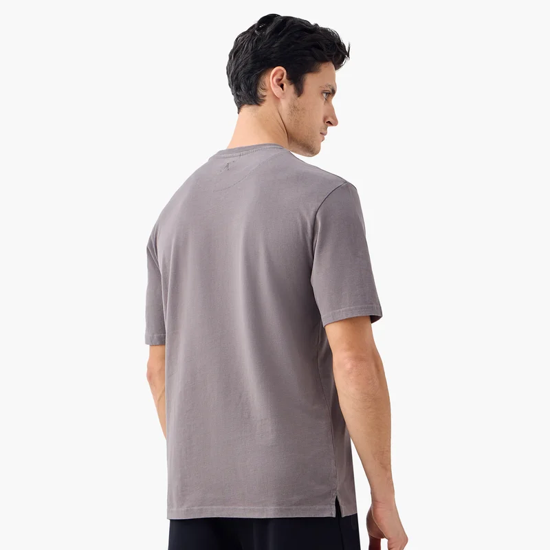 ADOT by Splash Typographic Print Crew Neck T-shirt with Short Sleeves