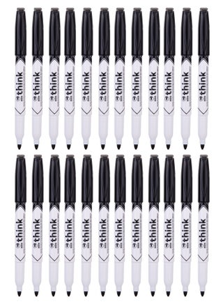 24-Piece Slim White Board Marker Round Tip Black Ink - pzsku/Z32D86D263175B583BE90Z/45/_/1674463569/325fb51e-d730-4c6b-83f1-47d9a3c8eb54