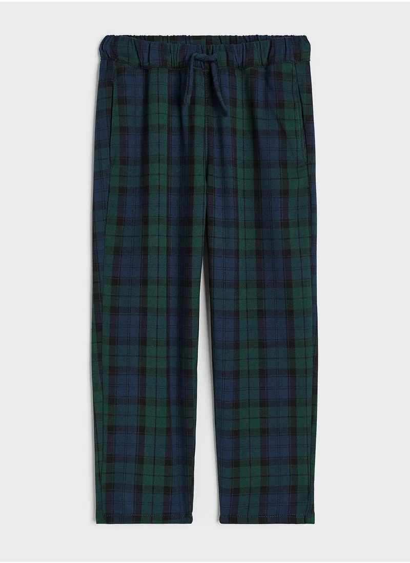 H&M Kids Checkered Straight Fit Joggers