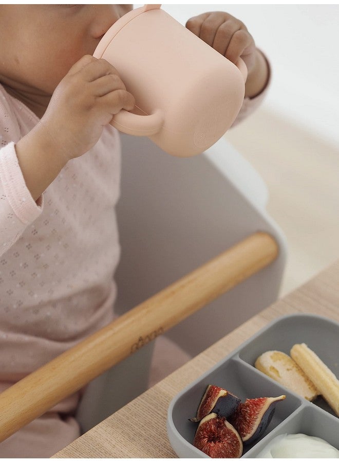 BEABA Sips And Bites 3 Pc Silicone Suction Feeding Plate Set, Toddler Plates, Baby Plates, Baby Feeding Set, Incl. Plate Silicone Spoon Silicone Sippy Cup (Rose) - Image 3