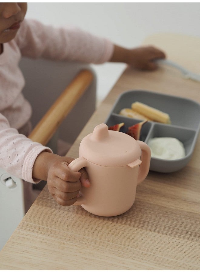 BEABA Sips And Bites 3 Pc Silicone Suction Feeding Plate Set, Toddler Plates, Baby Plates, Baby Feeding Set, Incl. Plate Silicone Spoon Silicone Sippy Cup (Rose) - Image 5