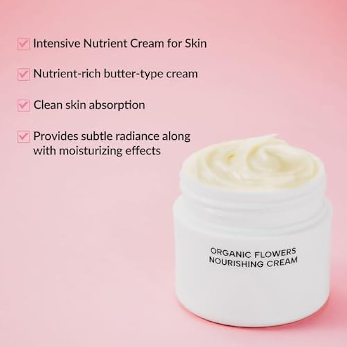 Whamisa Organic Flowers Nourishing Cream, 95.2% Organic, Waterless Formula, Fermented Postbiotic for Deep Hydration & Soothing, Moisturizing (50ml) - Image 3