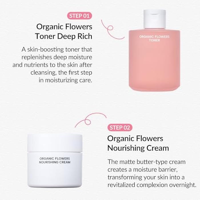 Whamisa Organic Flowers Nourishing Cream, 95.2% Organic, Waterless Formula, Fermented Postbiotic for Deep Hydration & Soothing, Moisturizing (50ml) - Image 5
