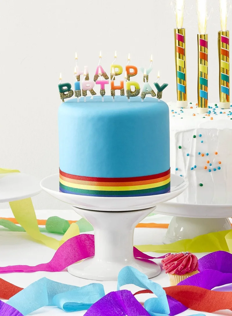 توكينج تيبلز Happy Birthday Glitter Dipped Candle