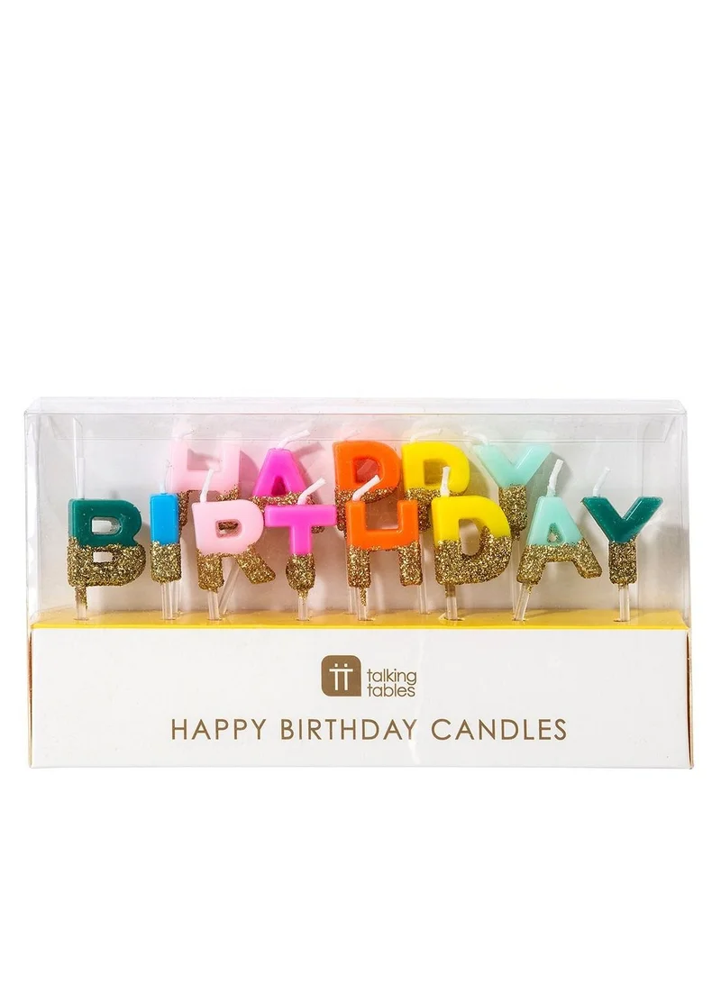 توكينج تيبلز Happy Birthday Glitter Dipped Candle