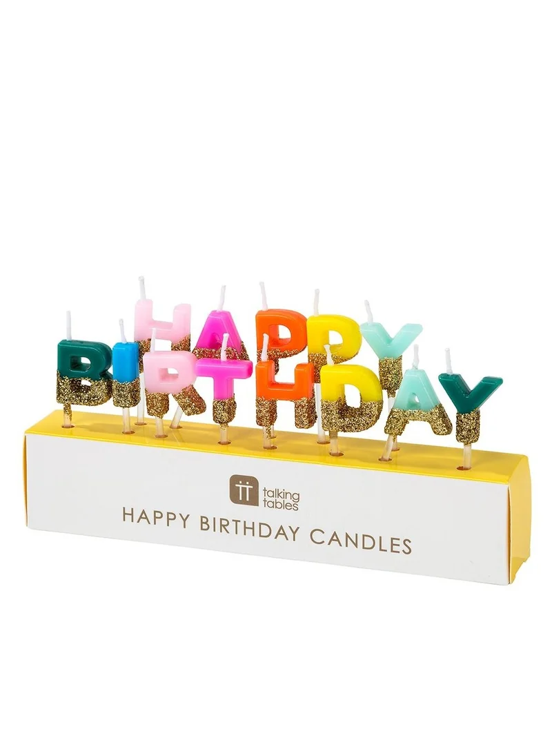 توكينج تيبلز Happy Birthday Glitter Dipped Candle