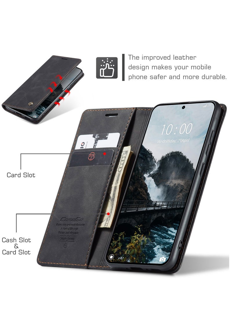 CaseMe For Xiaomi 15T Pro Cover, PU Leather Flip Cover with Card Holder, RFID Blocking Magnetic Closure, Foldable Stand, Shockproof Protective Phone Case - Image 2