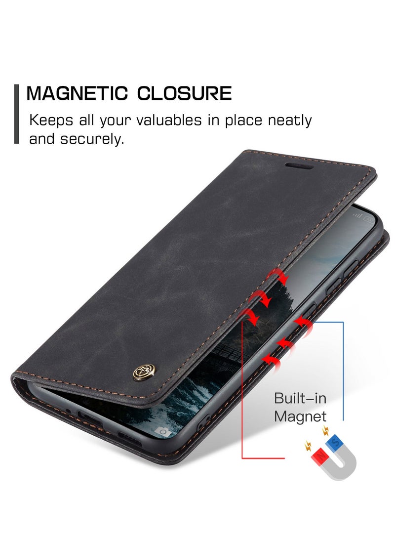 CaseMe For Xiaomi 15T Pro Cover, PU Leather Flip Cover with Card Holder, RFID Blocking Magnetic Closure, Foldable Stand, Shockproof Protective Phone Case - Image 3