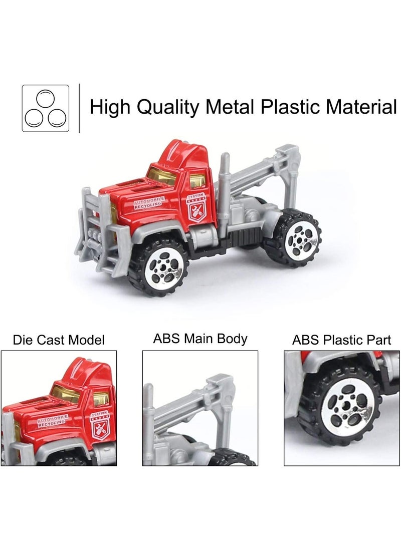 Generic - 10 in 1 Fire Truck Toys, Mini Die-cast Fire Engine Car Toy Set in Carrier Truck, Rescue Emergency Double Side Transport Vehicle for 3 Years Old Boys and Girls - Image 1