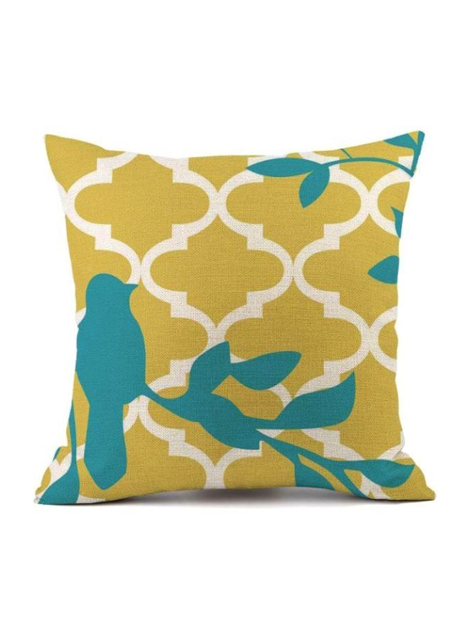 نيبمينينت غطاء وسادة عليها صورة طيور بطابع غربي بيج/أبيض/أزرق 45x45سم