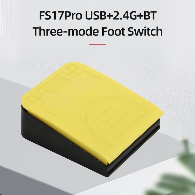 Foot Pedal: Yellow, Customizable Button Functions, Crisp Mechanical Trigger - 3-Mode Connection Anti-Slip Foot Switch for Gaming, Work, Machine Control - Image 4