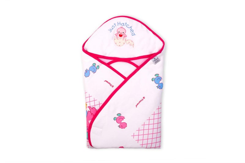 Tinycare Cotton Interlock New Born Sleeping Bag Cum Baby Bed/Carry Wrapper for Unisex Baby Pink Color (Cms 70X70) Free Size - Pack of 1 - Image 1