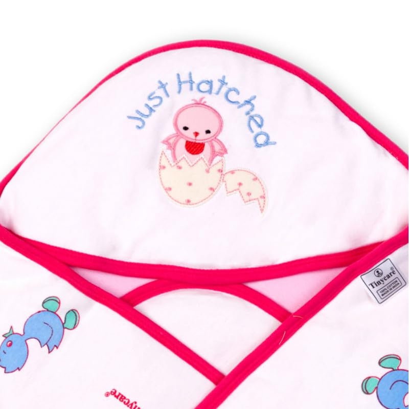 Tinycare Cotton Interlock New Born Sleeping Bag Cum Baby Bed/Carry Wrapper for Unisex Baby Pink Color (Cms 70X70) Free Size - Pack of 1 - Image 2