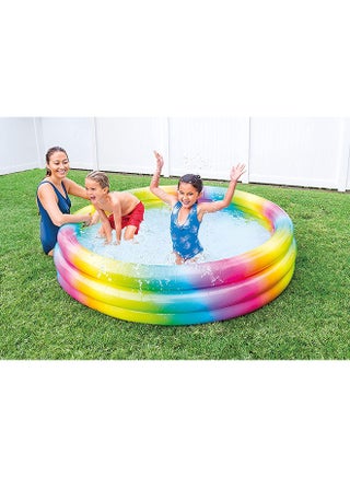 Intex Sunset Glow Rainbow Family Inflatable Portable Lightweight Swimming Pool | 168x46cm | Ages 3+ 168x46cm - view 3