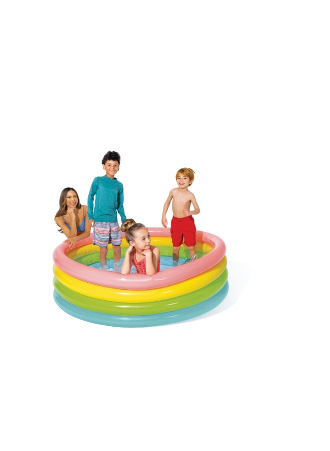 Intex Sunset Glow Rainbow Family Inflatable Portable Lightweight Swimming Pool | 168x46cm | Ages 3+ 168x46cm - Image 2