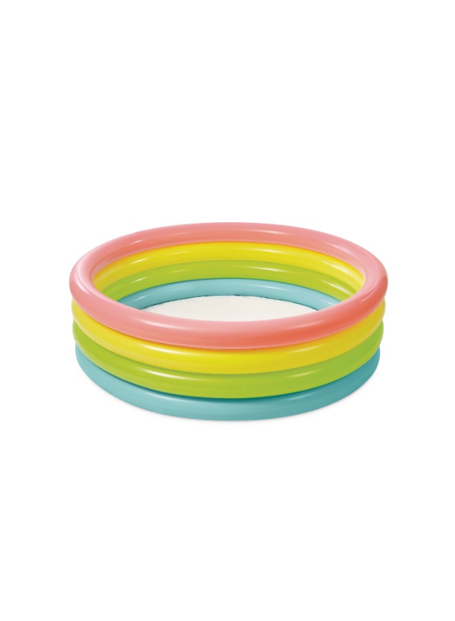Intex Sunset Glow Rainbow Family Inflatable Portable Lightweight Swimming Pool | 168x46cm | Ages 3+ 168x46cm - Image 1