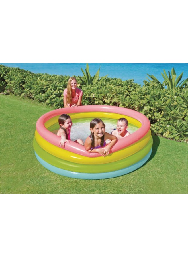 Intex Sunset Glow Rainbow Family Inflatable Portable Lightweight Swimming Pool | 168x46cm | Ages 3+ 168x46cm - Image 4