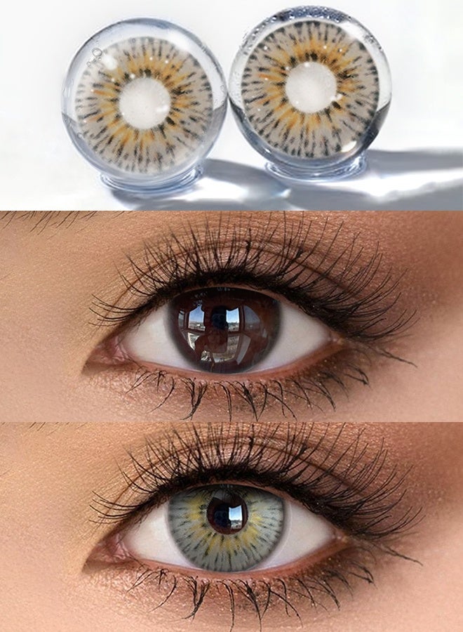 عيون غامضة عدسات لاصقة ملونة ناعمة بلون غوخ جراي 14.00 مم زوج واحد لمدة ستة أشهر للاستعمال – مريحة للارتداء - Image 4