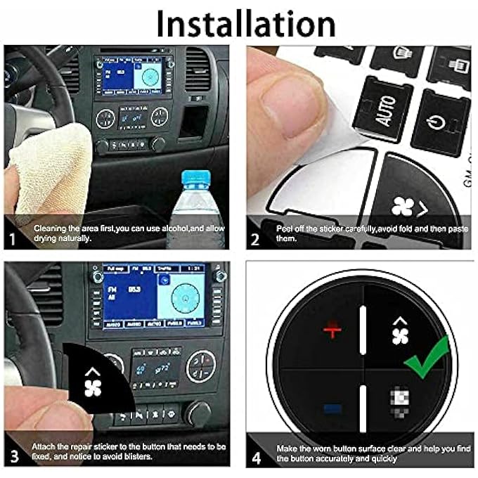Mactoom Ac Dash Button Stickers Repair Kit For 20072015 Gm Gmc Chevy Tahoe Chevrolet 20092012 Buick Vehicle2Pcs - Image 5