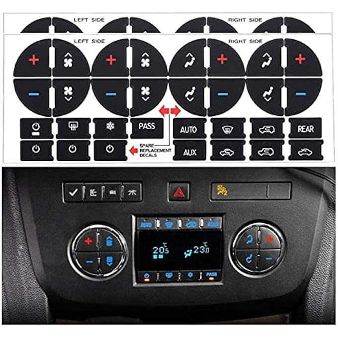 Mactoom Ac Dash Button Stickers Repair Kit For 20072015 Gm Gmc Chevy Tahoe Chevrolet 20092012 Buick Vehicle2Pcs - Image 1
