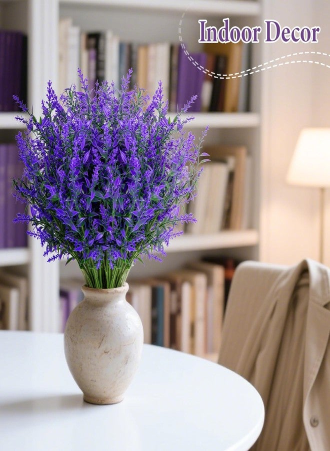 RAINFLOW Artificial Lavender Flowers - 7 Pcs Artificial Flowers for Outdoors Faux Lavender Plants Uv Resistant Plastic Purple Fake Flower for Outside Indoor Porch Patio Window Planter Bouquet Decor - Image 4