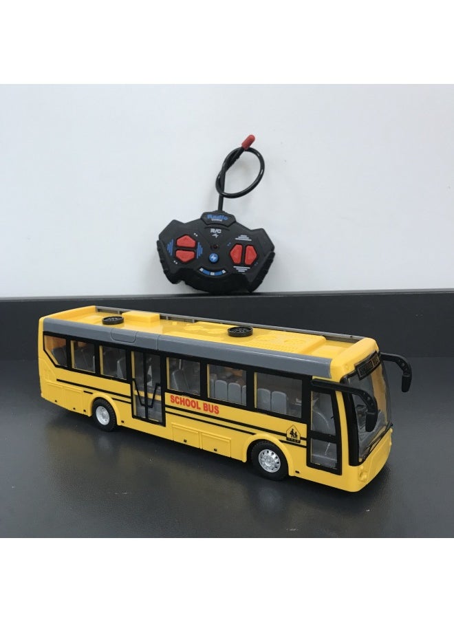 Generic Rechargeable Remote Control Bus Toy Car School Bus Tourist Sightseeing Model Children's Play Vehicle-Color:2068-4 Double Section Blue Four-way Remote Control Double-section Blue Bus-Proportion:Package Three: 1 Lithium Battery 1 Charging Line 1 Remote Control Battery  - Image 3