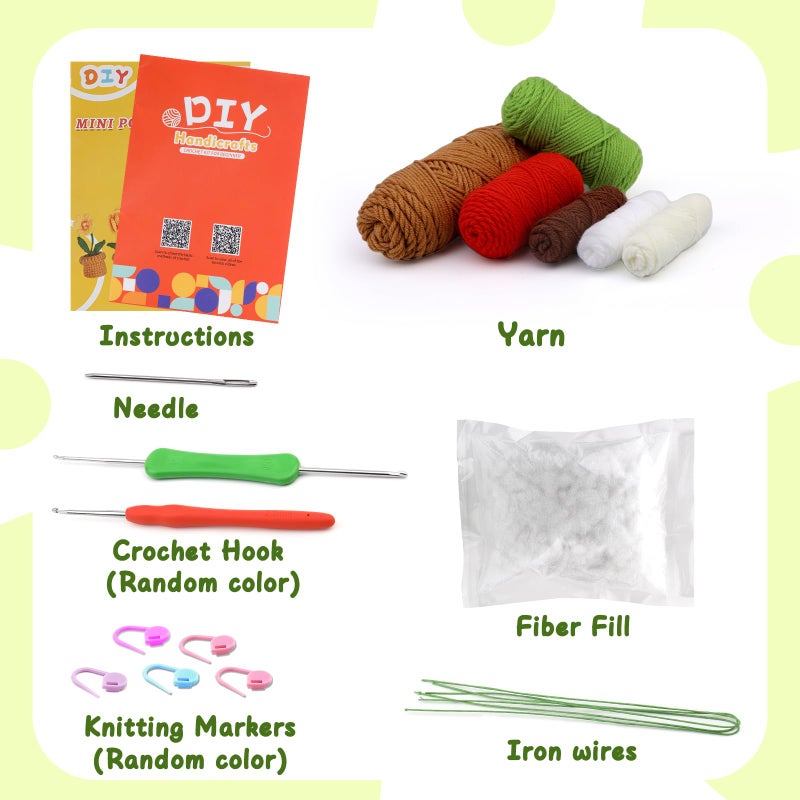 مجموعة الكروشيه للمبتدئين، مجموعة زهور الكروشيه المطعمة (باللون الأحمر)، مجموعة كاملة من الكروشيه للمبتدئين البالغين مع تعليمات خطوة بخطوة ودروس فيديو - Image 3