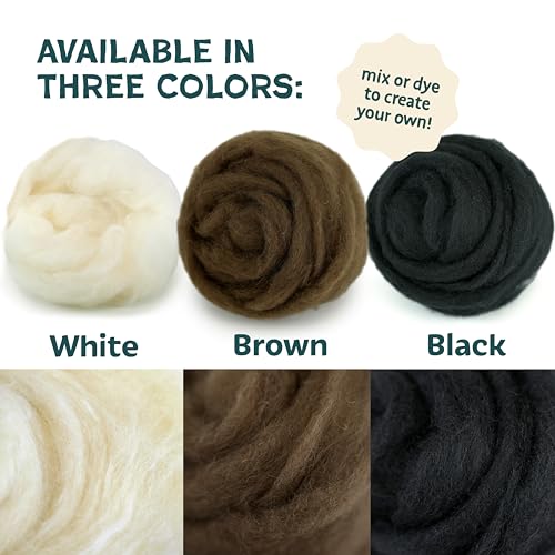 Woolbuddy Wool Felting Core Wool – Handmade Carded White for Needle & Wet Felting, Dryer Balls, Craft Pads & Chunky Yarn (8oz) - Image 3