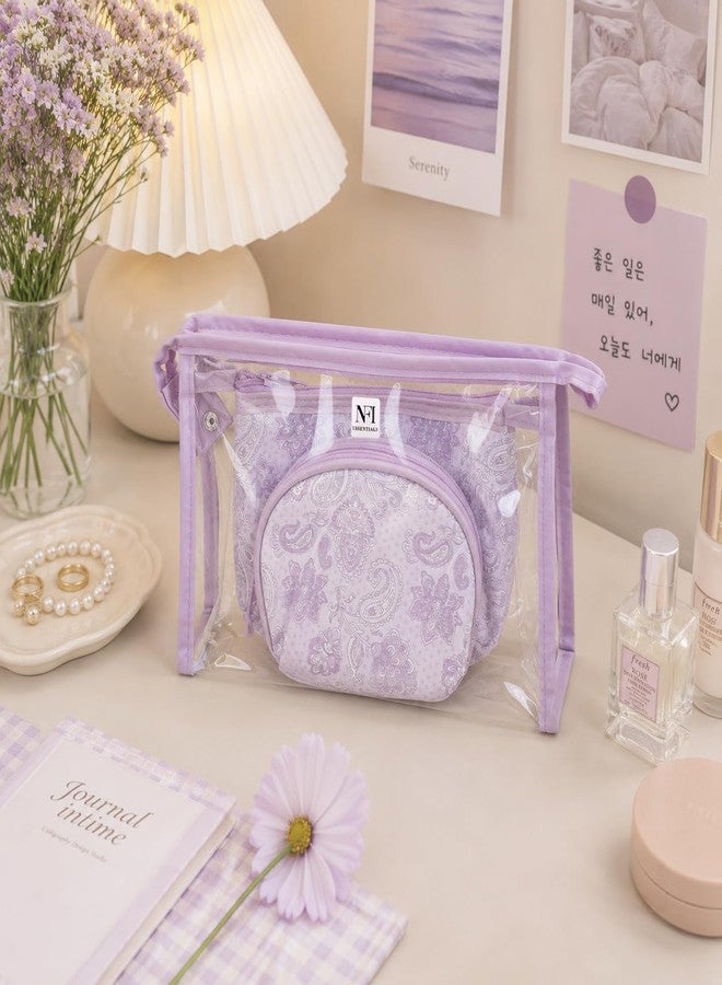 NFI essentials 3 Pcs. Cosmetic Pouch Makeup Pouch Vanity Bag Travel Organizer Toiletry Pouch for Women Zippered Pouch Set, Large, Medium, Small Makeup Bag - Image 2