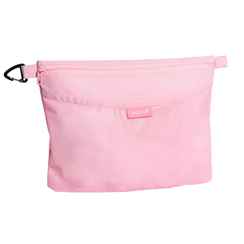 pack all Water-resistant Material Zipper Pouch, Mesh Zipper Bags for Storage, Travel, Office (Pink, Large) - Image 1